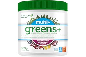 Genuine Health Multivitamin Greens Superfood Powder - Supports Gut Health, Energy and Immunity, with Vitamins B12, D, C, E, M