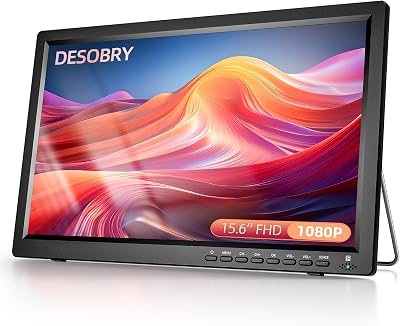 Desobry 15.6 inch Portable TV 1080P DVB-T2 Battery Powered USB HDMI