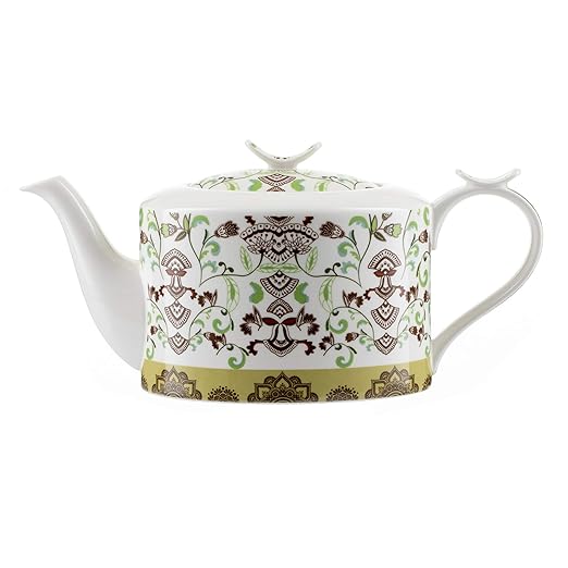 Jameson & Tailor – Tetera moderna y ovalada de porcelana brillante ...
