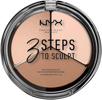 NYX Professional Makeup 3 Steps To Sculpt Face Palette Fair Contour Highlight