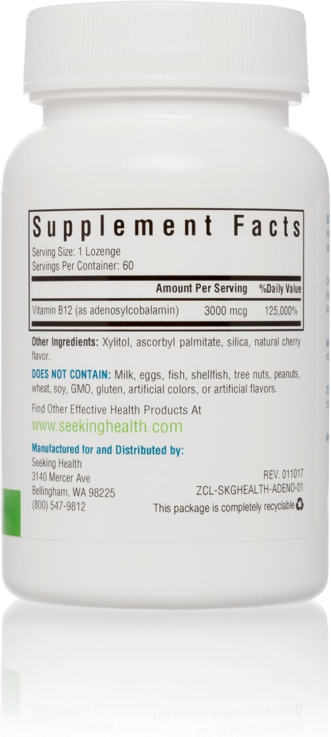 Seeking Health Adeno B12 Supplement 3,000 mcg Adenosylcobalamin