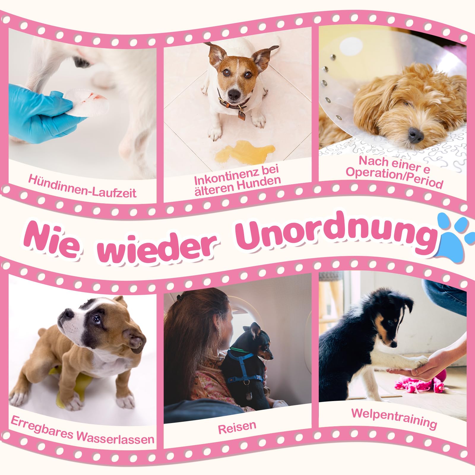 Dono Hundewindeln für Hündinnen, 10 Stück, Läufigkeitshose, Hunde Windeln Weiblich, Pull-up-Hundewindeln, Windeln für Hunde, Katzenwindeln, super saugfähig, incontinenz, XS (20-38 cm) 8