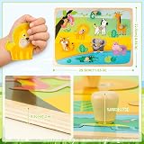 Funsland Wooden Animal Peg Puzzles for Toddlers Montessori Learning view 5