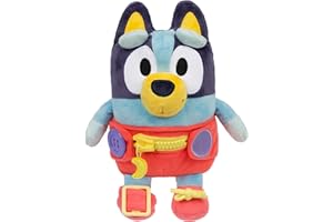 Dress & Play Baby Bluey Plush, Button, Zip, Buckle and Tie, Learn to Dress Dolls for Toddlers Ages 3+, Fine Motor Skills Buckle Toys