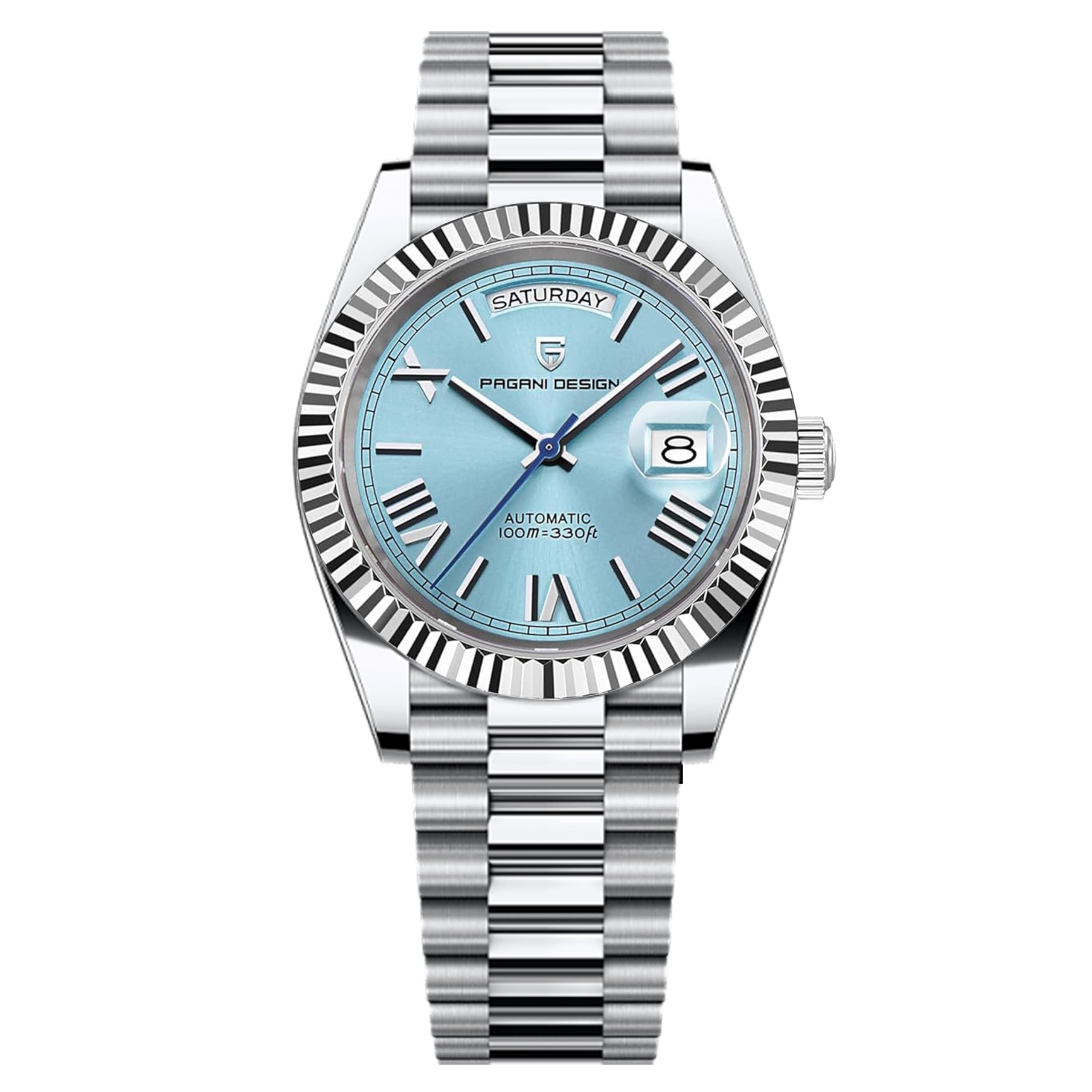 RollsTimi PD1783 DD40 Herren Uhr, NH36A Japanisches Automatikwerk, Day/Date, 100m Wasserdichtheit, Edelstahlarmband, Saphirglas, Luxus Herren Automatikuhr