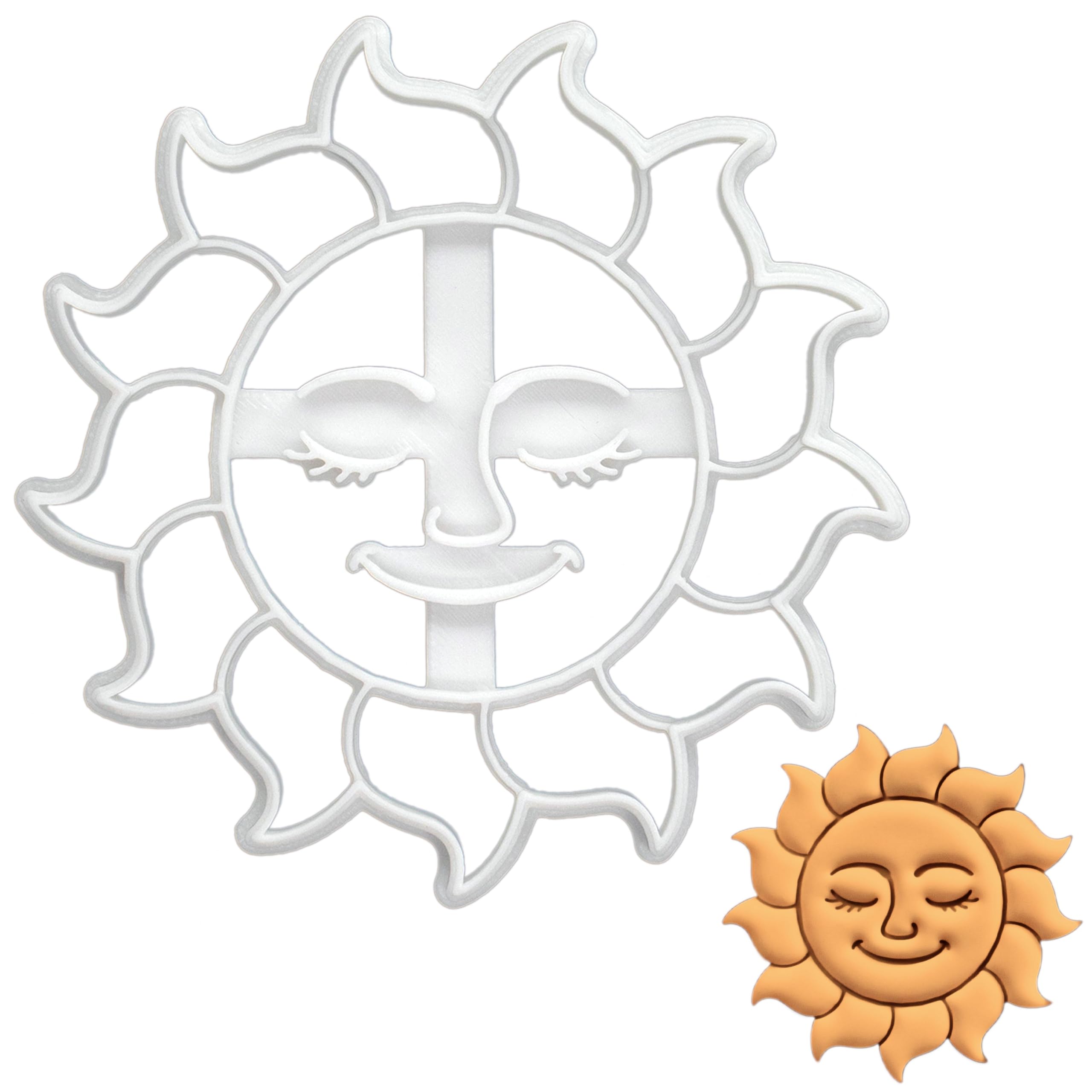 BAKERLOGY Celestial Sun Cookie Cutter - Detailed Biscuit Cutter Design for Baking and Crafts, Ideal on Fondant, Dough, Clay