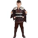 Victorious Viking Boy Costume with Tunic, Pants, Cape, Wrist Cuffs & Belt