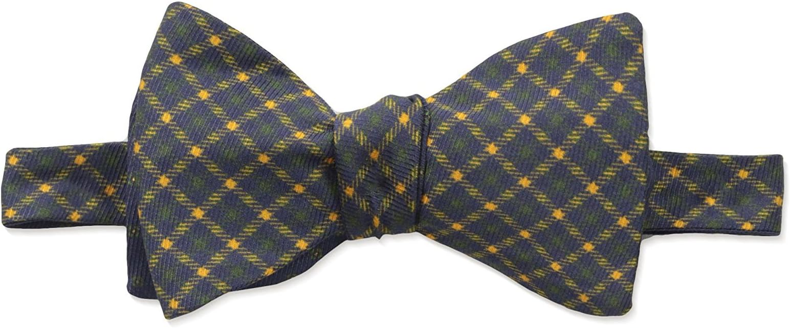 Edward Armah Men's Pre-Knotted Bow Tie, Navy/Green