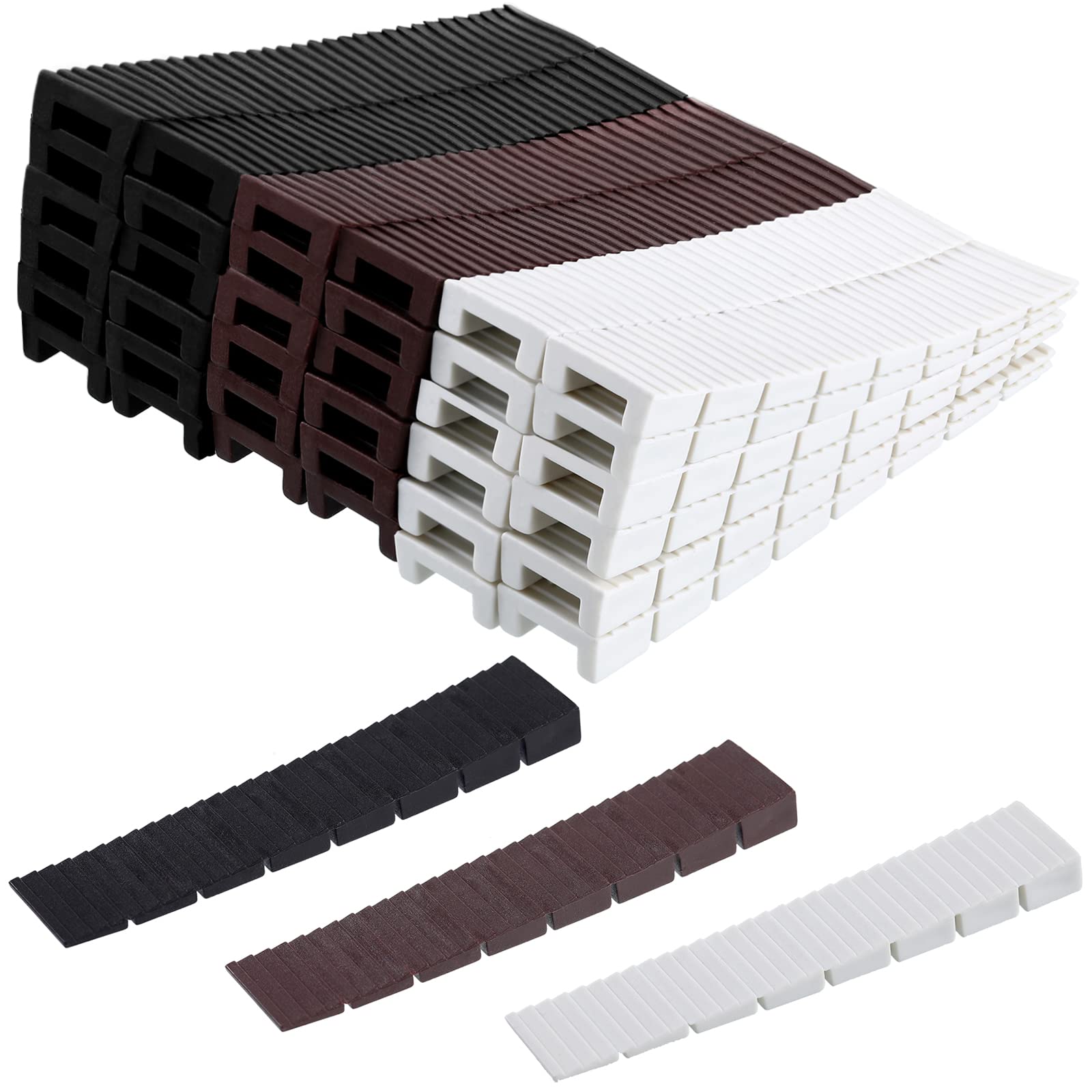 Jetec 36 Pieces 4 Inch Slopes Plastic Composite Shims Leveling Wedges for Home Furniture Improvement Restaurant DIY Table Floor Toilet Doors Furniture Shims Indoor Outdoor Use(White, Black, Coffee)