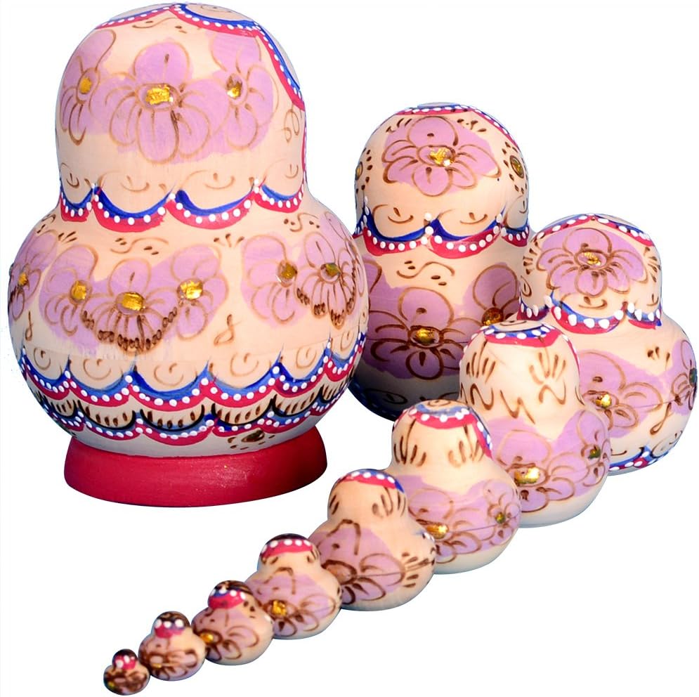 YAKELUS 10pcs Russian Nesting Dolls Matryoshka handmade1075 - Image 5