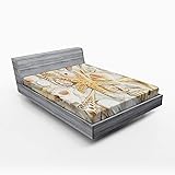 Ambesonne Shell Fitted Sheet, Assorted Seashells in