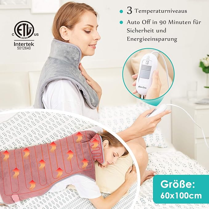 Poduszka grzewcza na plecy, ramiona, kark, poduszka ...
