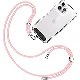 TBOC Cell Phone Lanyard - Adjustable Length Phone Lanyard - Neck Phone Holder - Phone Strap Crossbody - Black Tether Tab