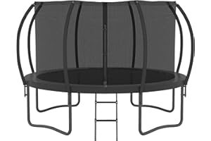ALTLER Trampoline 12FT 14FT Enclosure Net Outdoor Jump for Kids and Adults Round ASTM Approved Heavy-Duty Bounce Mat with Enhanced Weight Capacity
