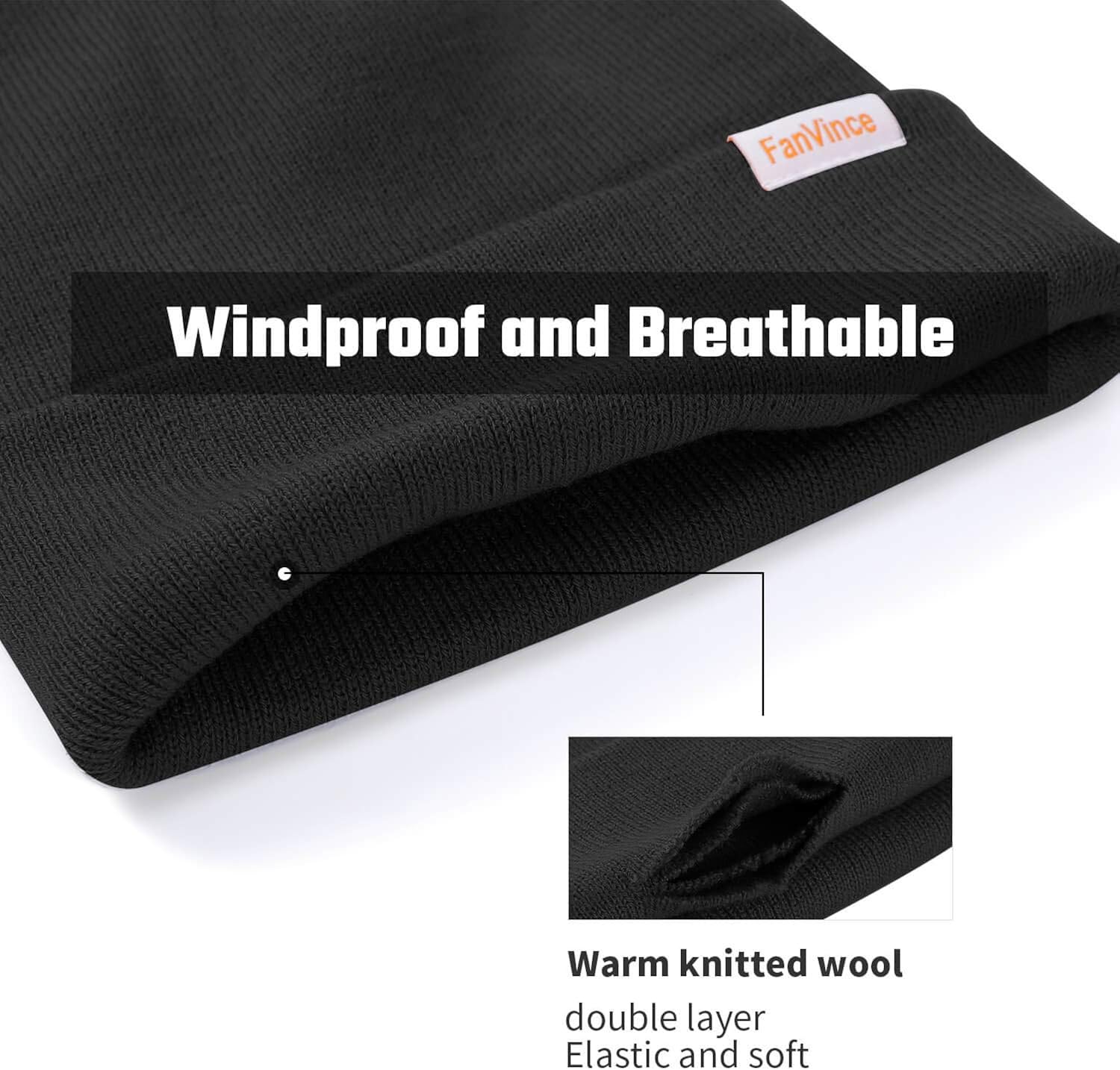 FANVINCE Beanie for Men Black at  Men’s Clothing store