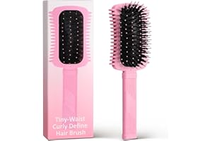 Auhrjomra Curl Defining Brush Pink, Volume Curly Hair Brush for Effortlessly Detangling Shaping and Styling Women's Curls, Waves & Coils, Curly Hair Products, Reduce Frizz