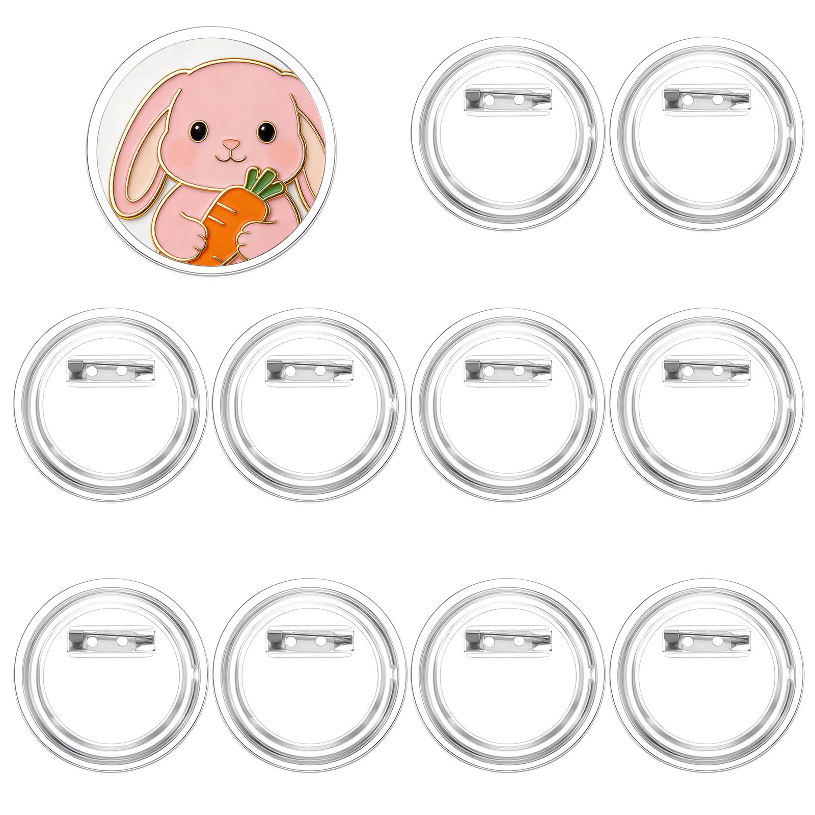 Photo 1 of 10 PCS Blank Pins Buttons, Acrylic Custom Pins Buttons, Clear Button Pin, 1.8 Inch Clear Pin for Backpacks Crafts DIY Photo Picture