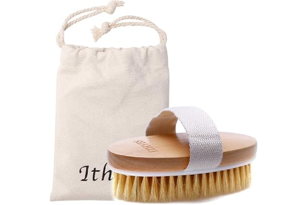 Ithyes Dry Brushing Body Brush Exfoliating Brush Natural Bristle bath Brush for Remove Dead Skin Toxins Cellulite,Treatment,I