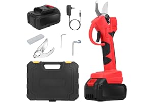 TEQHOME Electric Pruning Shears, 40mm/1.57" Cutting Diameter Cordless Tree Pruner with 2PCS 2000mAh Enhanced Batteries & Replacement Blade Set, Upgraded 21V Gardening Pruner for Tree Branch Grass Trimming