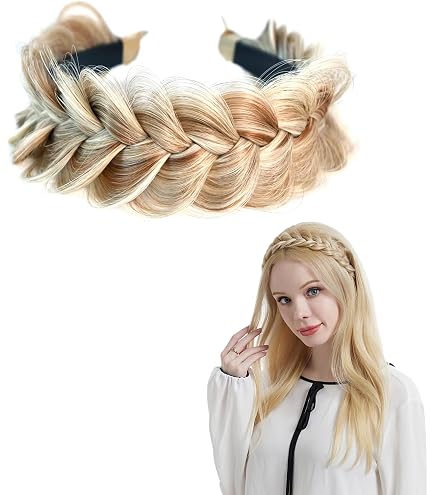 Amazon.com : STHEJFB Wide Fishtail Braid Braided Headband  display picture 1