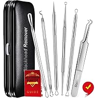 Antonki Blackhead Remover Tools, Blackhead Extractor, 6 Pack Pimple Popper Tool Kit for Blackhead, Whitehead, Acne, Zit, Comd