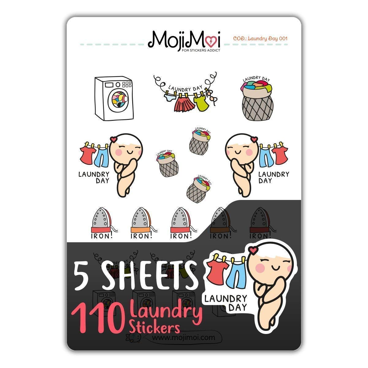 Amazon Laundry Day Theme Stickers For Life Planner Functional
