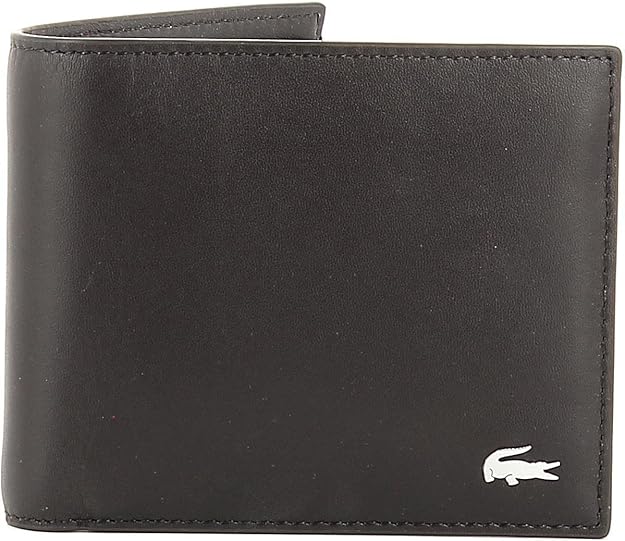Lacoste Noble Mens Leather Wallet, Purse, 4.7 x 3.7 x 1.2 Inches
