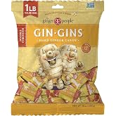 GIN GINS Double Strength Hard Ginger Candy Made w/Fresh Ginger 1lb 1Pk