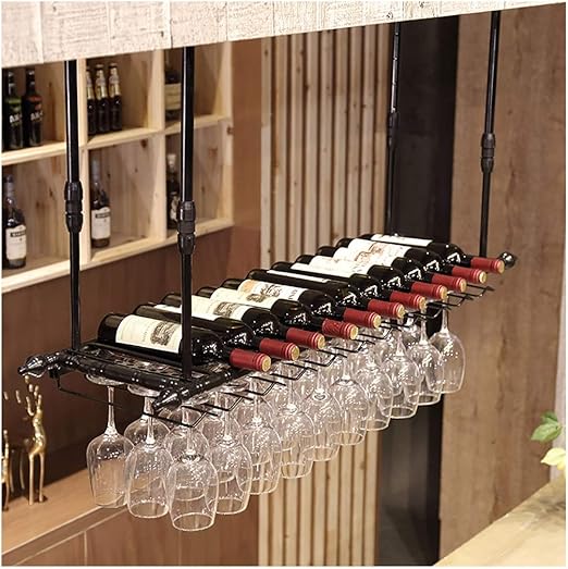 Amazon Com Ceiling Hanging Wine Racks Industrial Retro Home