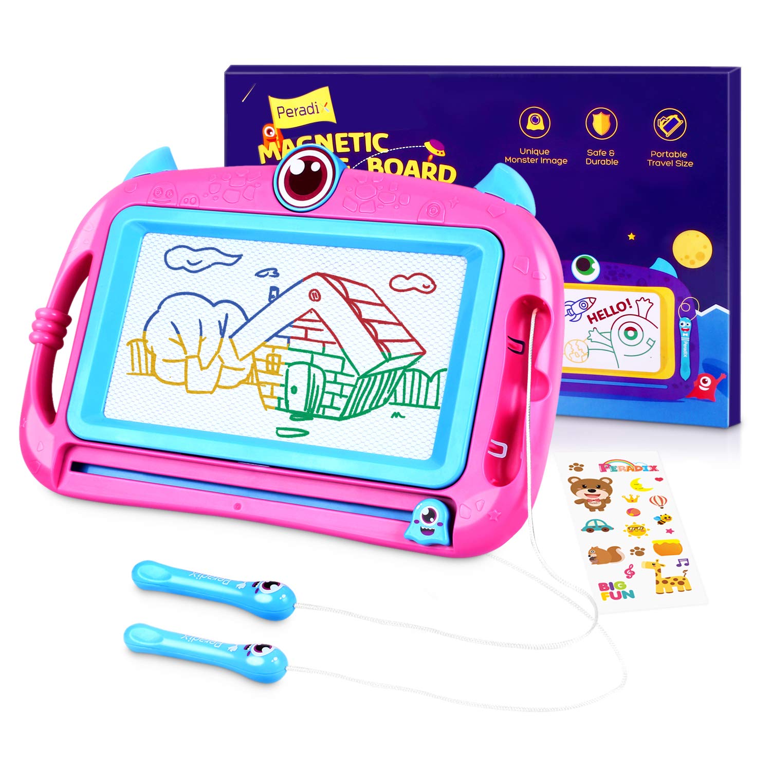 Peradix Magnetic Drawing Boards, Doodle Scribble Writing Board Colorful Pad Learning toys For Kids Children (Pink)