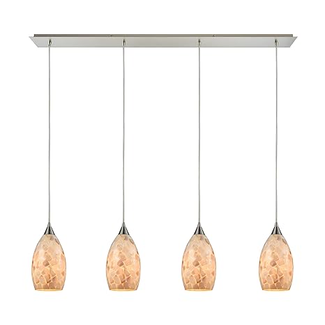 Alumbrada Collection Capri 4 Light Pendant In Satin Nickel And