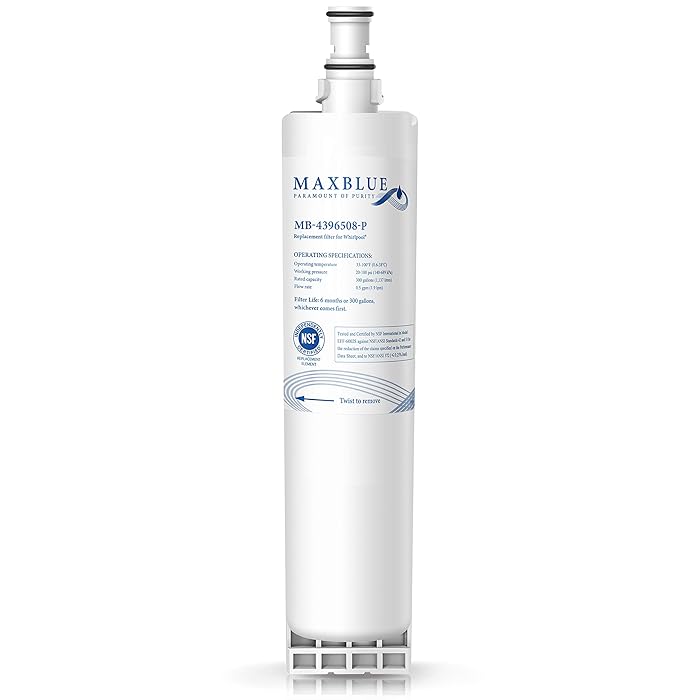 Maxblue NSF 53&42 Certified 4396508 Refrigerator Water Filter, Replacement for Filter 5, 4396510, NLC240V, 4396508P, 4392857 WF-4396508, Kenmore 9010,PUR W10186668