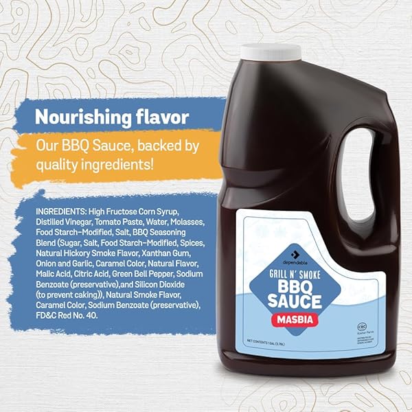 DEPENDABLE FOOD BBQ SAUCE DELUXE – GRILL N’ SMOKE – 1 GALLON BULK BOTTLE – KOSHER CERTIFIED