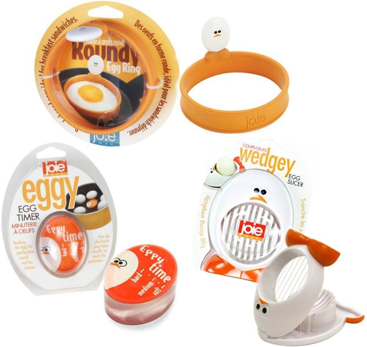 Boiled Egg Cooker Bundle - 1 In a Pot Timer 1 Hard Boiled Egg Slicer 1 Poached Egg Ring