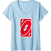 Womens UNO - Red Reverse Card V-Neck T-Shirt