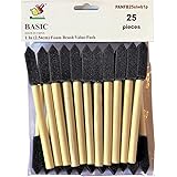 PANCLUB Foam Paint Brush Set I Sponge Brush Paint I 1 Inch - 25 Pack I with Wood Handles I Great for Art, Varnishes, Acrylics