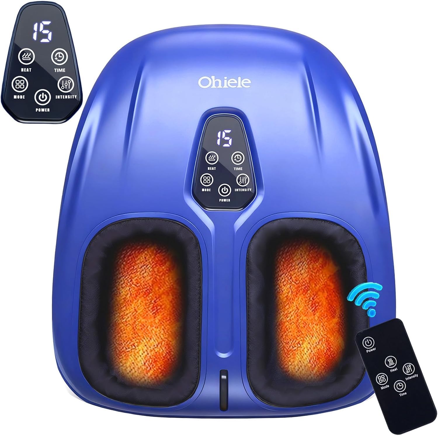 Photo 1 of Ohiele Foot Massager with Heat, Shiatsu Deep Kneading Foot Massager, Plantar Fasciitis Massager, and Heat for Plantar Fasciitis, Neuropathy, Suitable for Women Men, Fits Up to 13 (Dark Blue,Corded)