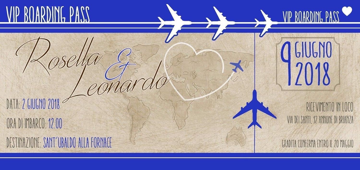 Partecipazioni Matrimonio Personalizzate Inviti Nozze Biglietto Aereo Vintage Boardingpass Disponibile In Tutti I Colori 10 Pezzi Ifgf Org Au