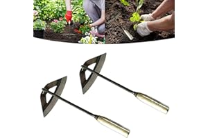 BILI-SILLY 2PCS All-Steel Hardened Hollow Hoe,Durable Garden Weed Puller,Sharp Weed Removal Tool Gardening Edger Weeder Hand Shovel Edge Tool for Garden Weeding Rake Planting Hand Tools Loosening Soil
