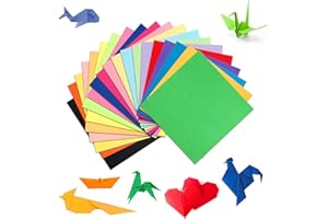 Granhoolm 200 Sheets Origami Paper, 20 Colors Origami Paper 5x5 inch,Double Sided Color Oragami Papers for Paper Artists,Craft Enthusiasts,Kids DIY School Arts Crafts