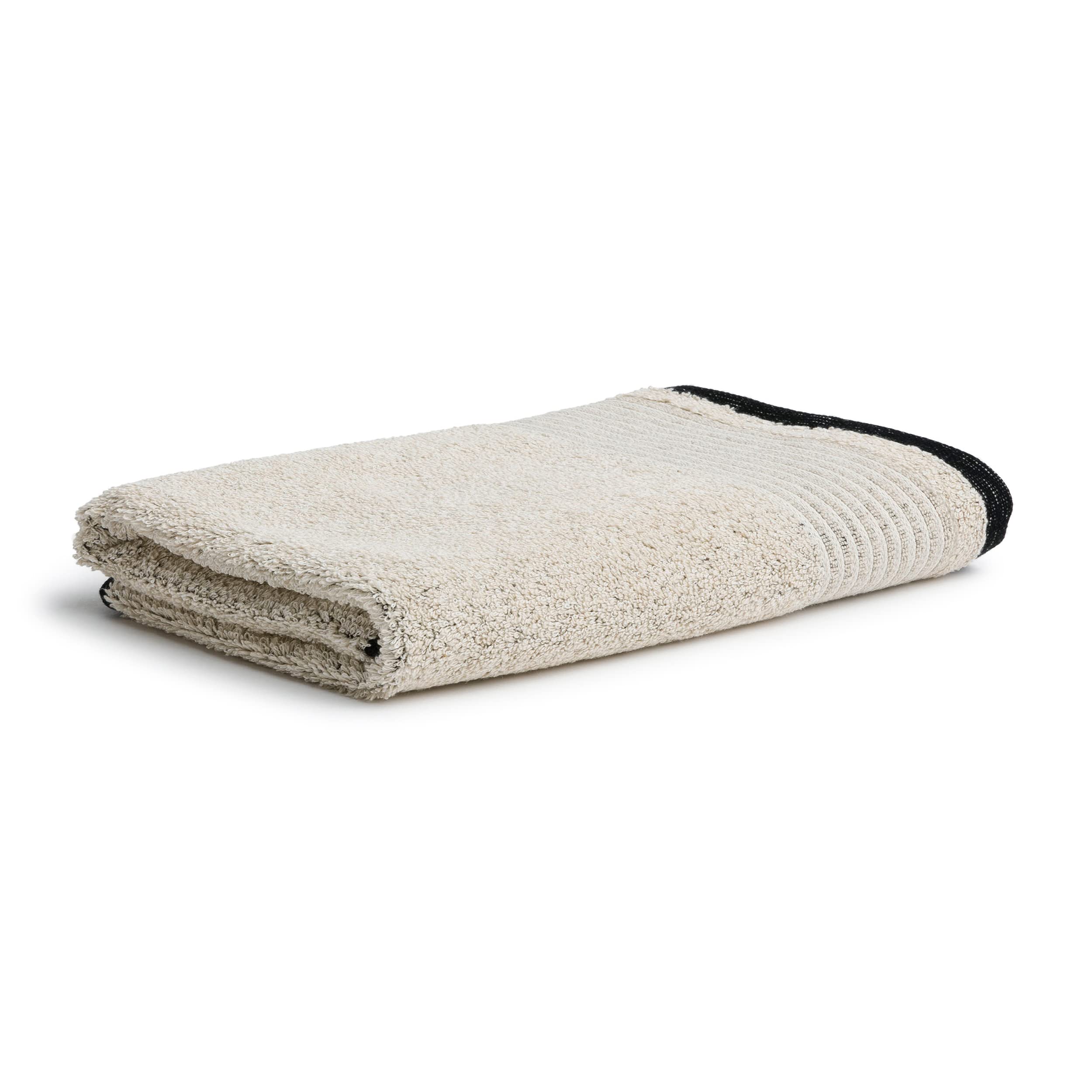 Möve Eden bath towel 80 x 150 cm, 80% cotton / 20% linen, nature/black