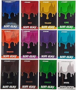Premium Soft Air Dry Clay For Slime Supplies - This Super Soft Clay Comes In A Set Of 12 (total 2.1lbs) - This Slime Clay Is Great As Slime Add Ins - Super Light & Super Stretchy Air Dry Modeling Clay