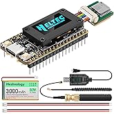 Meshnology ESP32 LoRa V4 Development Board + L76 GNSS Module + 3000mAh Battery, Upgraded ESP32-S3 SX1262 LoRa WiFi Bluetooth 2MB PSRAM 16MB Flash 915MHz Antenna OLED Support GPS Solar Meshtastic IoT
