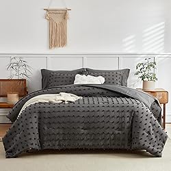 7 Pieces Tufted Dots Bed in a Bag Queen Comforter