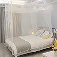 Aventik EDSRDLUZ 400 Fine Meshes Luxury Mosquito Large Square Net for Single to King-Sized Beds, 2 Side Openings & 8 Hanging Loops Decorative Rectangular Shape for Home & Travel