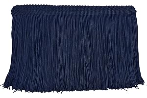 MONIDOOR Chainette Fringe Trim 6 Inch 10 Yards Tassel Fringe Trim for Sewing Craft DIY Decoration(922 Black)