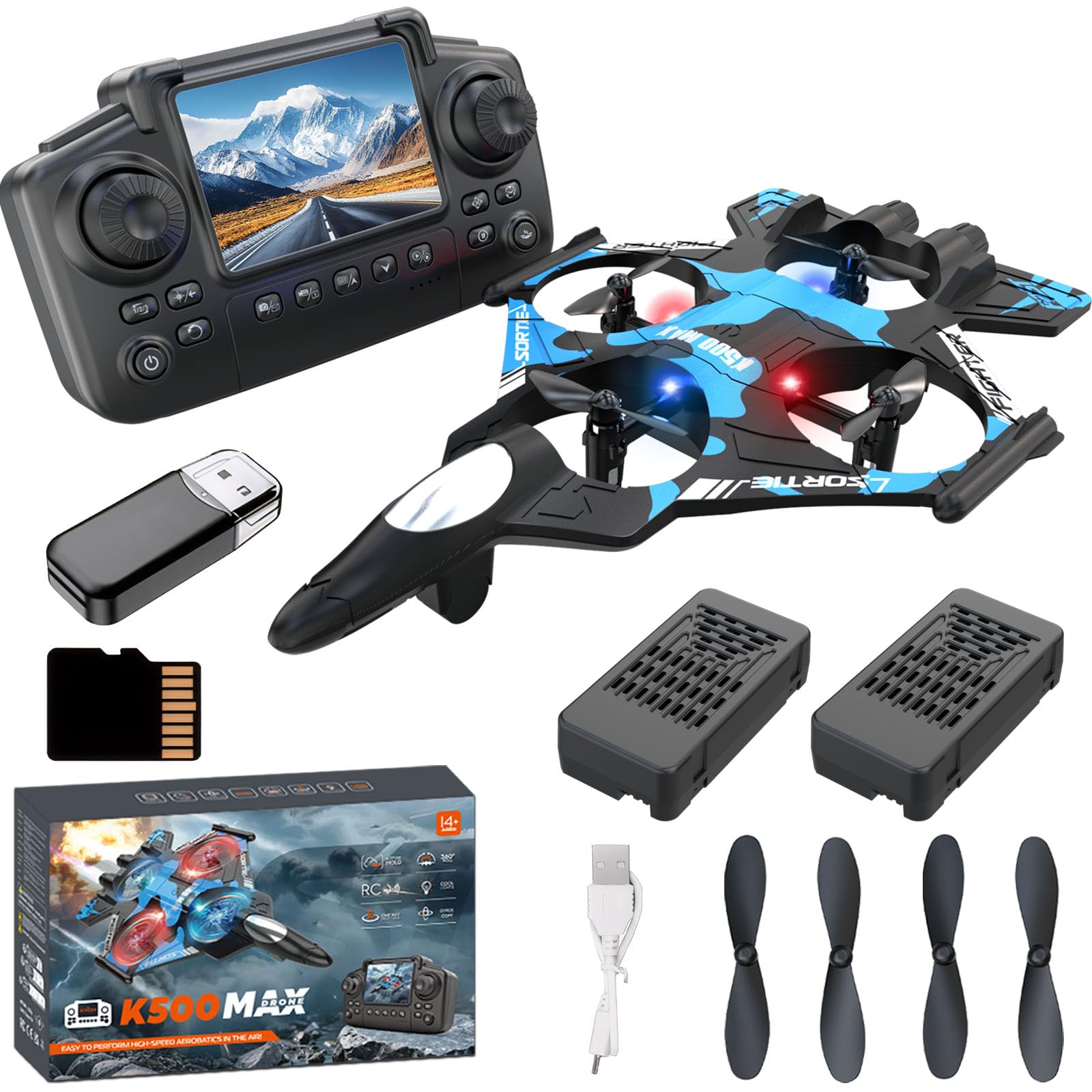 Weavixol RC Drone With Camera For Beginner, Brushless Drones screen blue