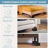 USION Bed Risers 6 Inch Heavy Duty L Shaped Up to 5000-6000 Lbs 4pcs Black view 4