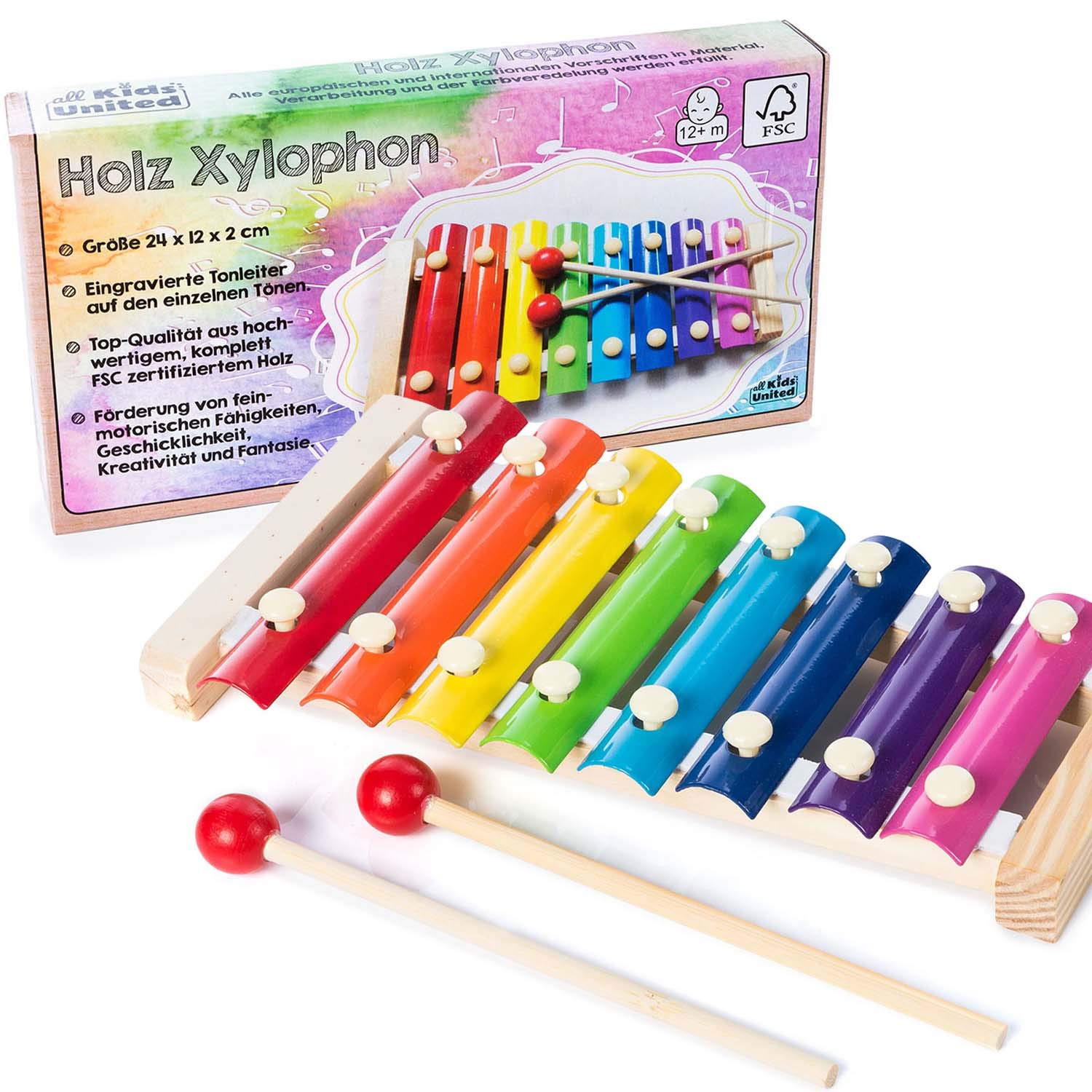 Wooden xylophone for children - xylophone musical instrument chime sound game; wooden toys motor skills training. (Xylophone)
