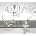 R. Heaven Glow in The Dark Luminous Plastic Basic Oval Rosary Beads 42cm Length can use Center as a Clasp Prison Rosary